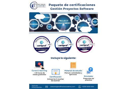 Paquete de Certificaciones Gestion de Proyectos Software