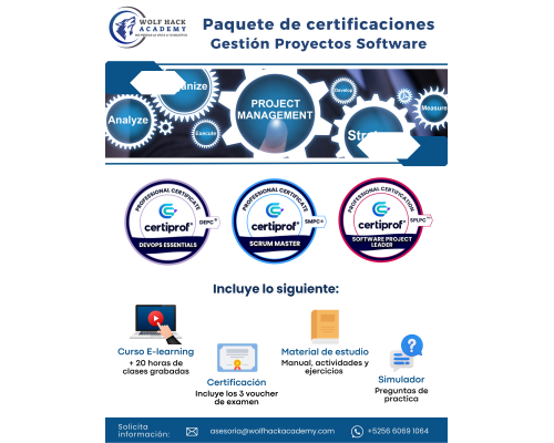 Paquete de Certificaciones Gestion de Proyectos Software
