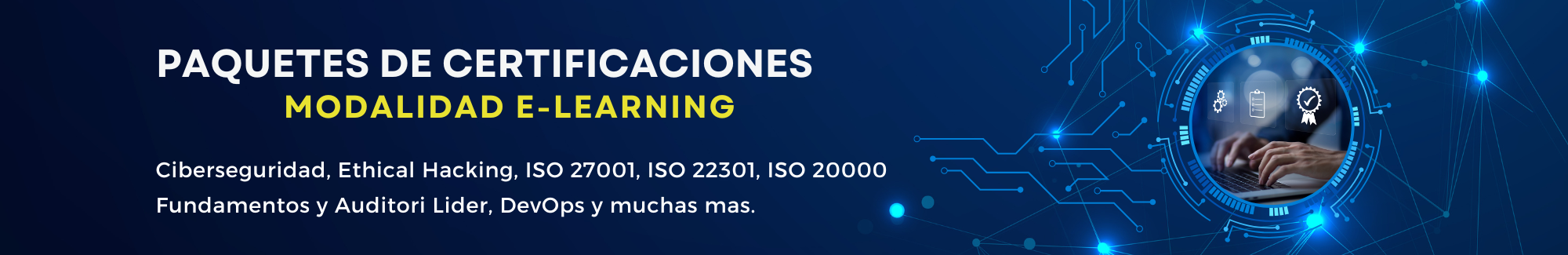 Banner para Linkedin cursos en línea moderno azul (2000 x 325 px) Banner para Linkedin cursos en línea moderno azul (2000 x 325 px)